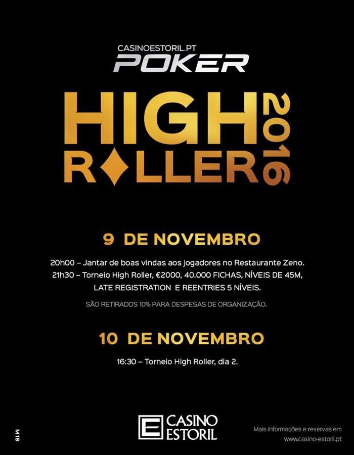 Main Event Casino Estoril Arranca Dia 8 Nov. com Super Satélite Rebuys 102