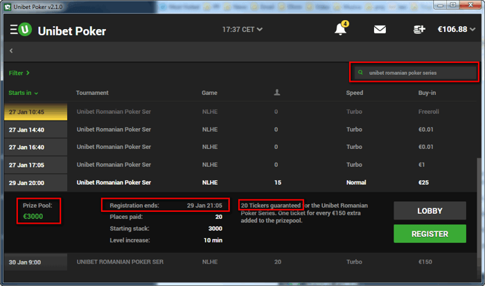Ultima sansa de calificare ONLINE la Unibet Romanian Poker Series 100.000€ Gtd 101