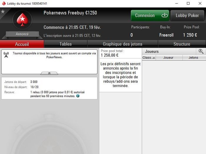 PokerStars : Misez 1 cent et empochez votre part des 1250€ garantis 103