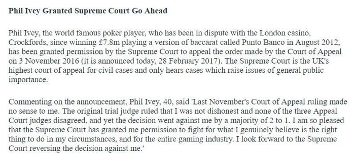 Crockfords Casino : La Cour Suprême autorise Phil Ivey à faire appel 101
