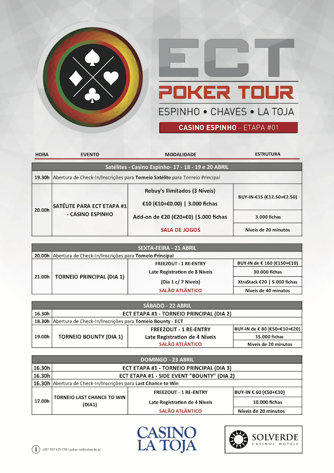 Etapa #1 ECT Poker Tour 2017 Arranca Hoje às 21:00 no Casino Espinho 101