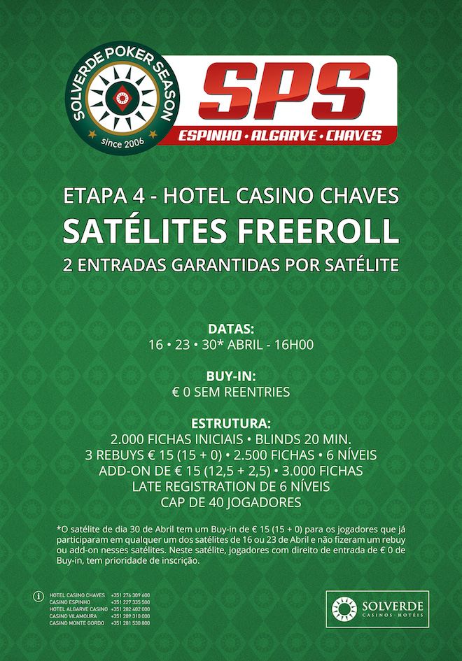 Freeroll para Etapa #4 do Solverde Poker Season Hoje em Chaves (16:00) 101