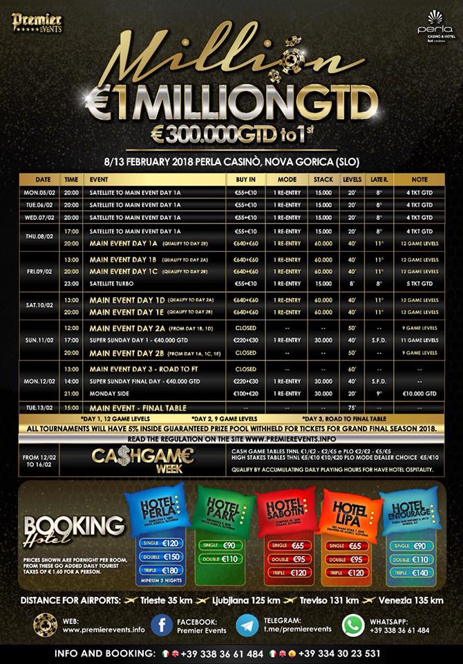 Premier Million €1 Million GTD 8 - 13 Februar Perla Casino Nova Gorica 101
