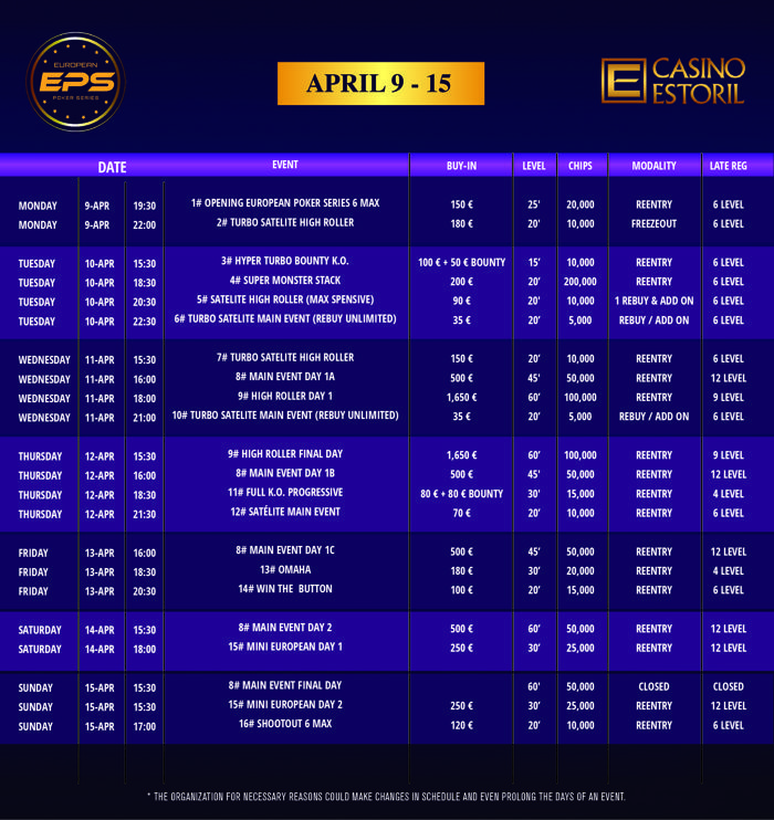 Etapa Inaugural do European Poker Series no Casino Estoril 101