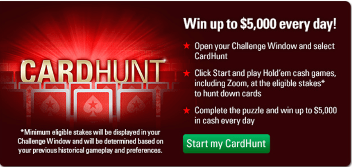 Ganhe até ,000 Todos os Dias com o CardHunt do PokerStars 101