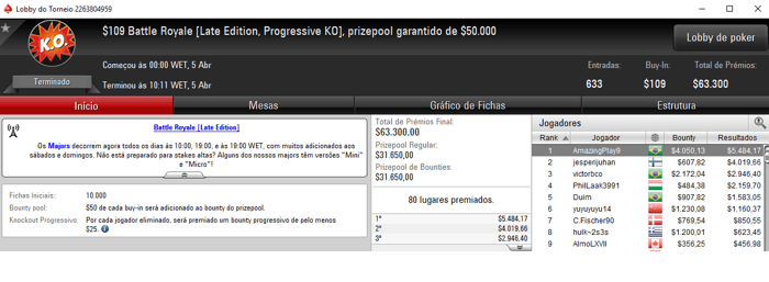 vinymachado1 e AmazingPlay9 Aprontam no Battle Royale do PokerStars 102