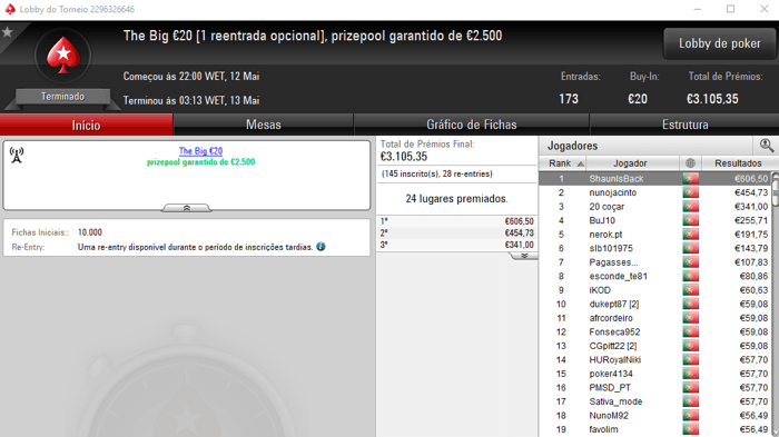 FabaoO ZJ Conquista o The Hot BigStack Turbo €50 da PokerStars.pt 102