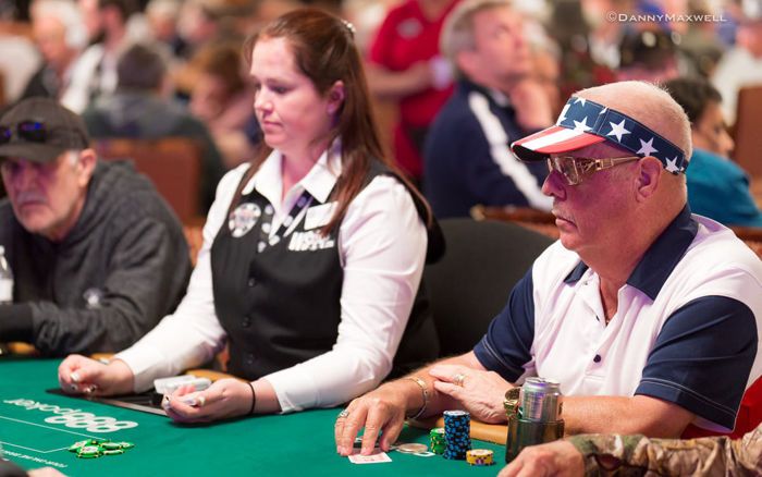 Jerry Zimmerman at play in the $1,000 Super Seniors event.