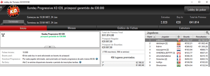 pagasantana Vence O Clássico da PokerStars.FRESPT (€8,920) & Mais 102