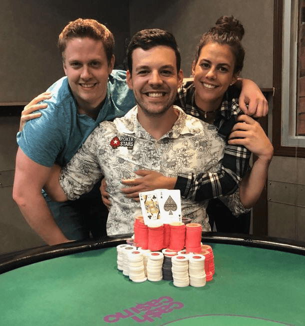 Kevin Martin posing for winner photo at Cash Casino Calgary Classic
