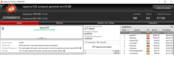 FilipeLF, wannab333 e tiagopinto92 com Terça Gorda na PokerStars.FRESPT 102