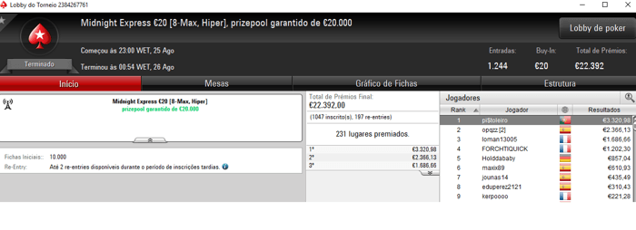 PokerStars.FRESPT: pi$toleiro Conquista o Midnight Express €20 & Mais 101