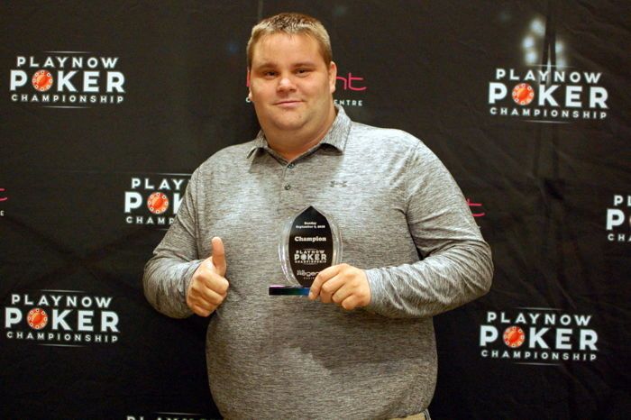 Darren Penner with the trophy from the $400 final event at 2018 Fall PNPC
