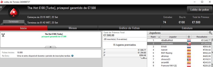 shinekorakki Brilha na PokerStars.FRESPT e Recebe Mais de €4,000 & Mais 102