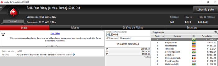 der Campana Terceiro no ,050 Fast Friday do PokerStars & Mais 102