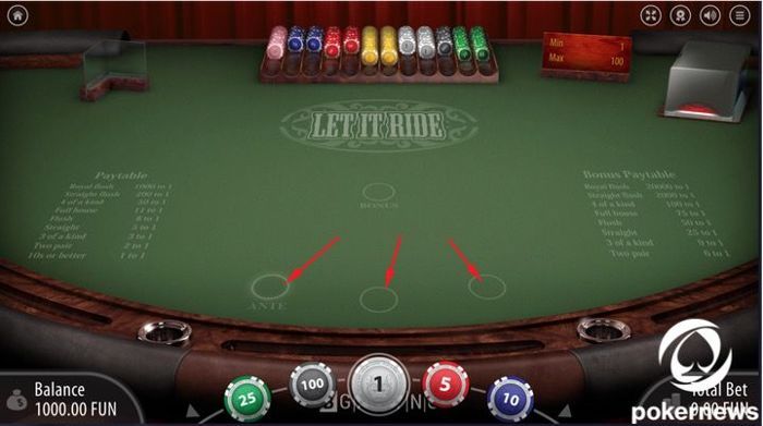 Play Let It Ride With 3 Card Bonus