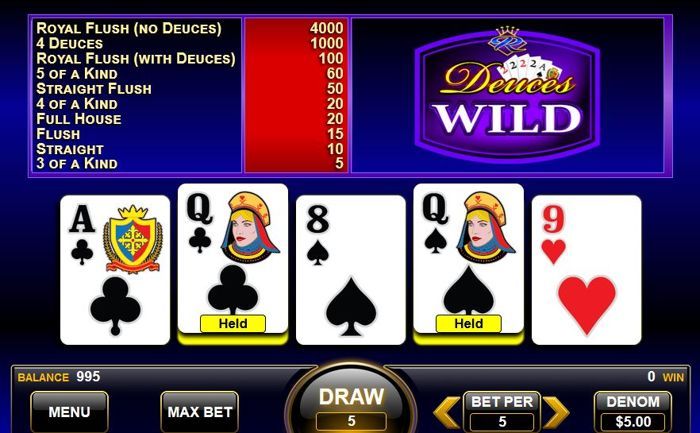 free play deuces wild video poker