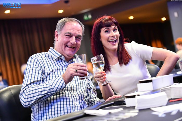 John Hesp and PokerNews' Sarah Herring