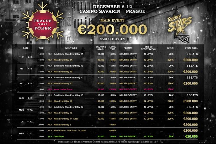 Don't Miss Final Two Flights of €200K Prague Xmas Poker Main Event at Rebuy Stars Casino... 101