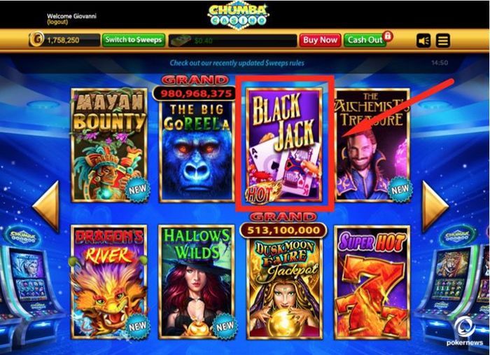 online blackjack at Chumba  Casino