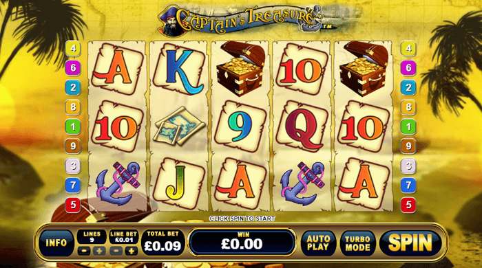 captains treasure slot machine free