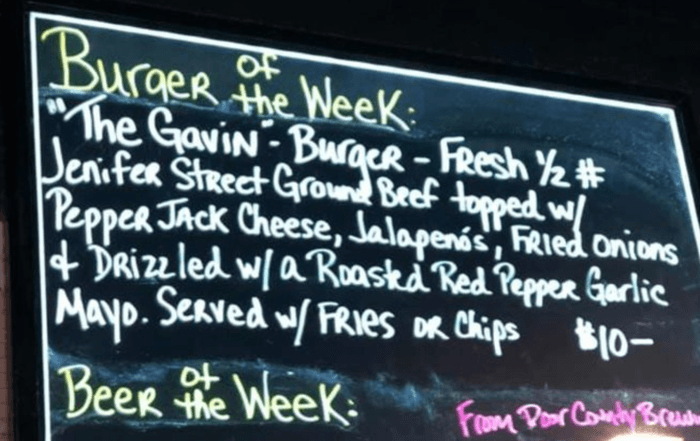 The Gavin Burger at Players Bar