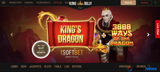 Bonus Code King Billy Casino