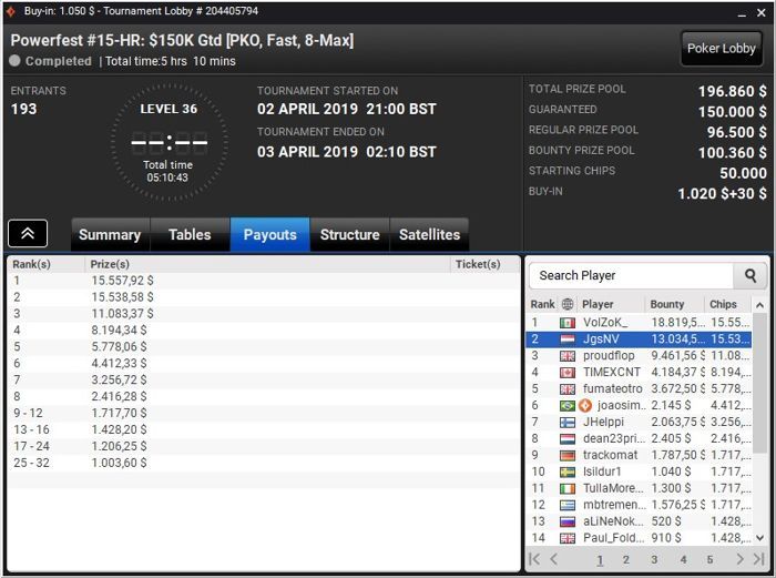 Lobby de poker da partypoker