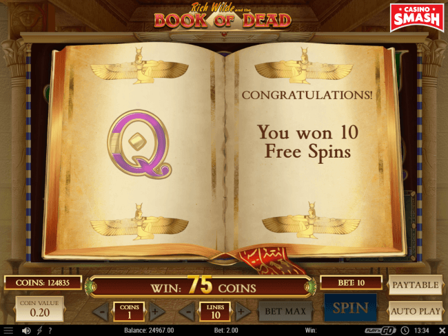 book of dead slot free spins