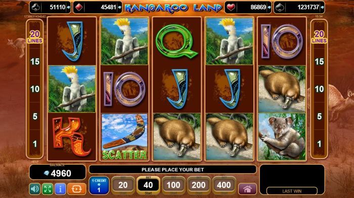 kangaroo land slot machine online egt