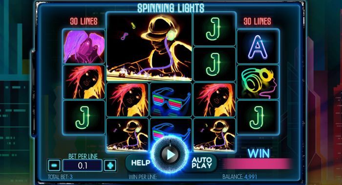 spinning lights bitcoin slot