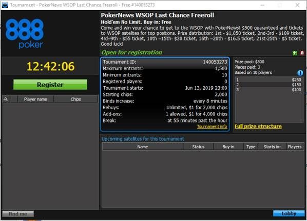 Play the PokerNews WSOP Last Chance Freeroll at 888poker 101