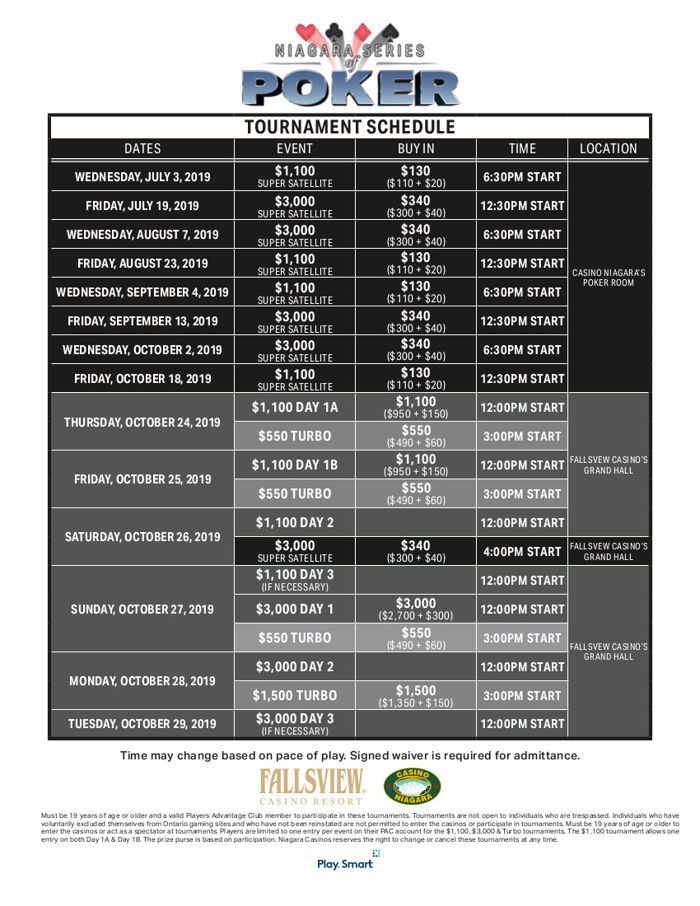 Ontario Poker Tournament Schedule