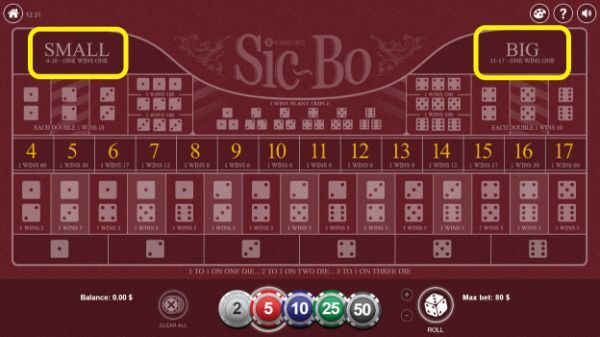 Sic Bo Big and Small bets