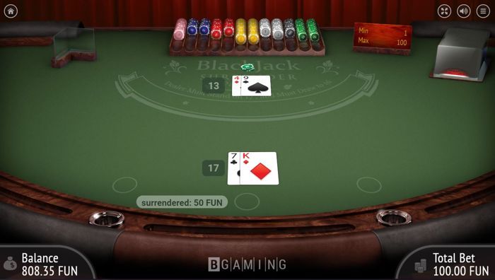 how to surrender at a blackjack table