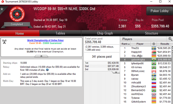 Lobby de poker da PokerStars