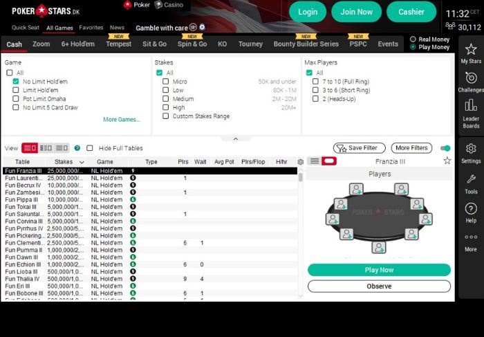 Дизайн на новото лоби на PokerStars