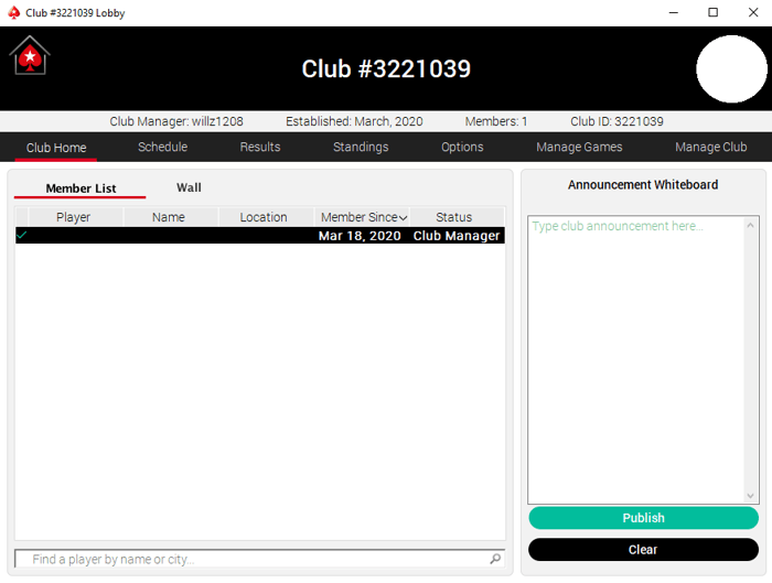 PokerStars Home Games Manage Your Club