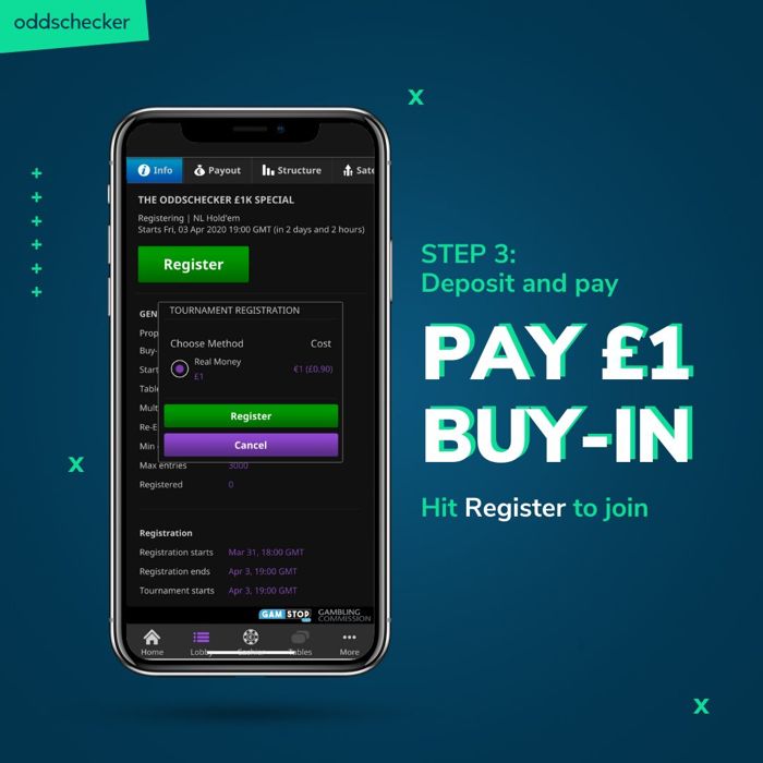 Step 3 Deposit and enter for just £1