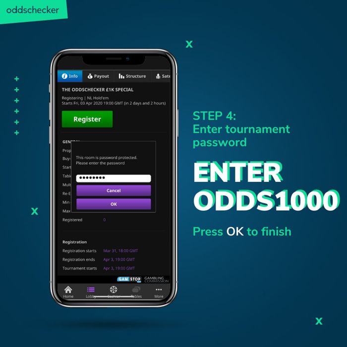 Step 4 enter the tournament password to complete entry