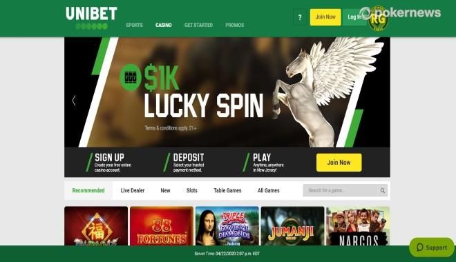 Top online casinos NJ - Unibet NJ casino