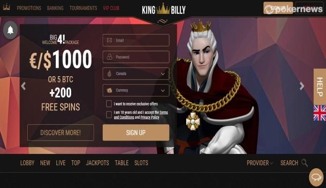 King Billy Low Wagering Casino