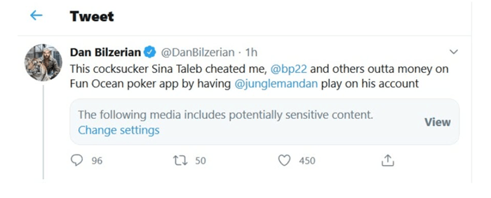 Dan Bilzerian Tweet