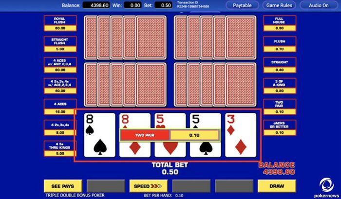 50 line video poker