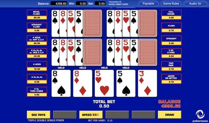 menggambar permainan video poker gratis