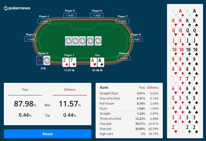 888 poker odds calculator