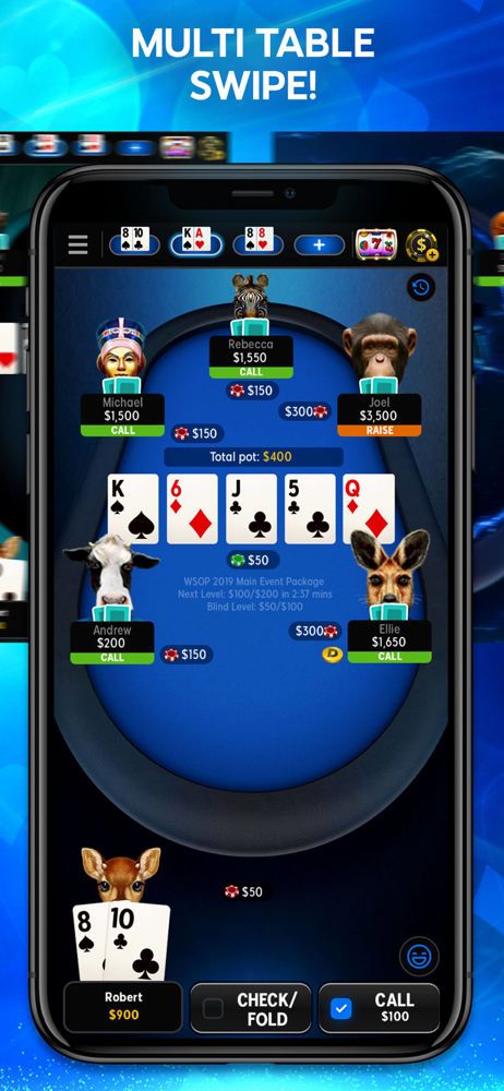 Play up to four tables at once with the 888poker mobile app