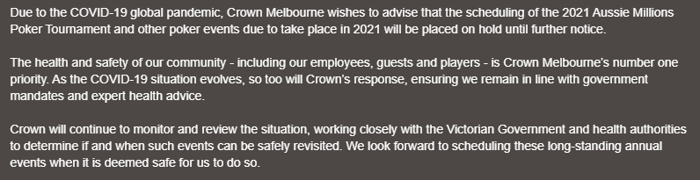 Crown Melbourne Statement