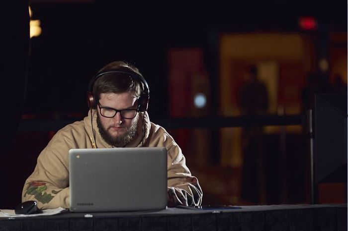 Milko als verslaggever voor PokerNews.com tijdens de World Series of Poker
