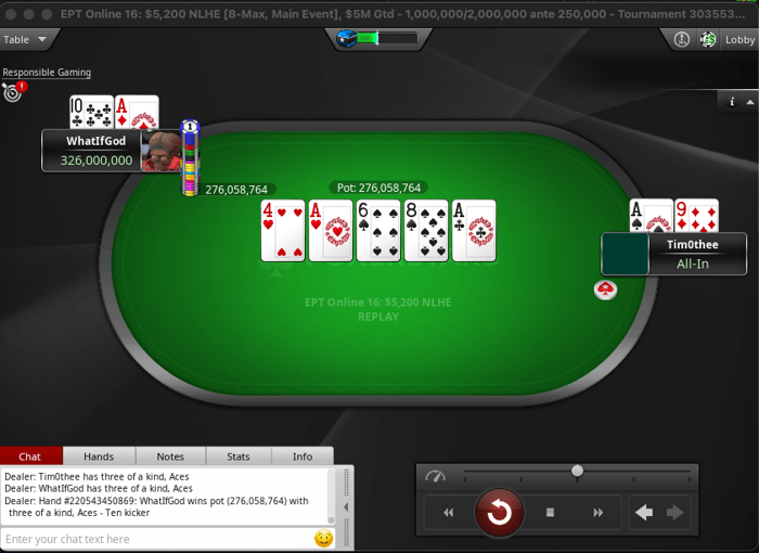EPT online last hand